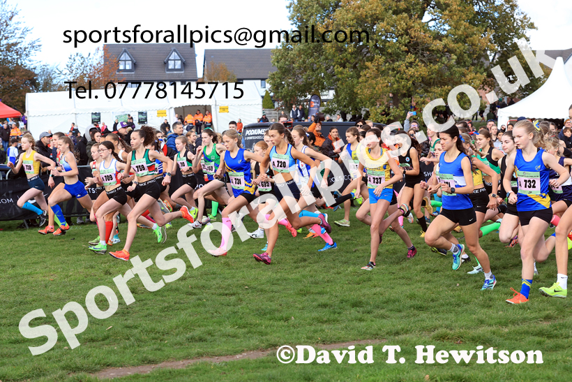 Girls Under-15s 2025 National Cross Country Relays, Berry Hill Park, Mansfield. Photo: David T. Hewitson/Sports for All Pics